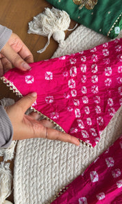 Shivani Bandhani farshi salwar coords- Rani Pink