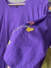 Sakhi Handwork Cotton Dress- Purple