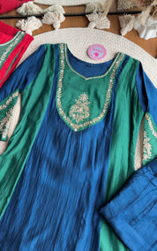 Kaushalya Colour Blocking Hand Work Aline Dress-