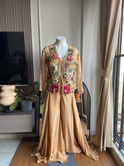 Payal Handwork Jacket With Padded Top And Super Flare Plazzo