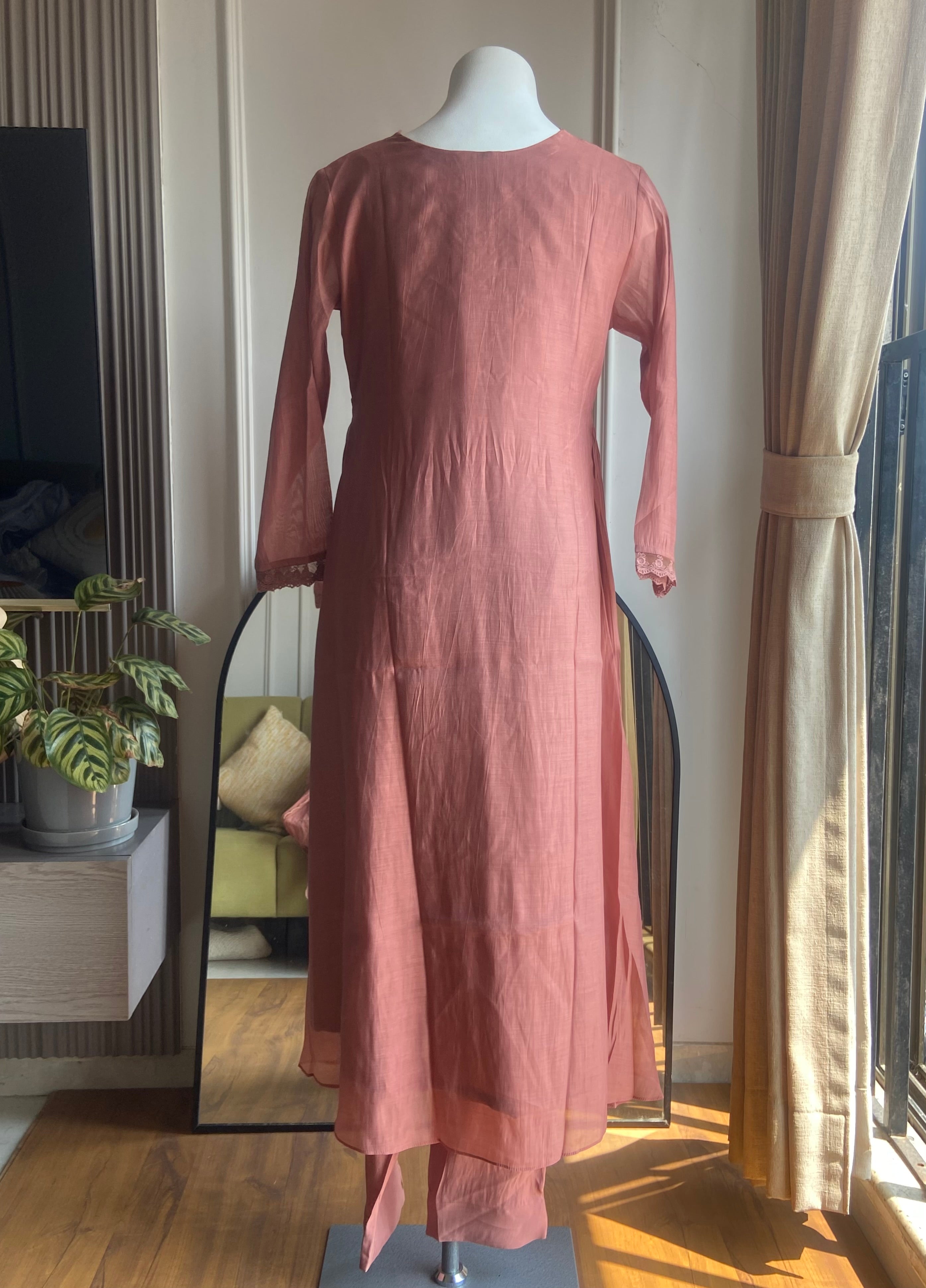 Maitri embroidered dress-Dust Rose