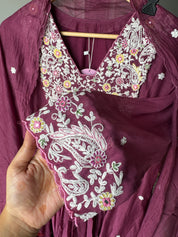 Radhika scalloped neck embroidery dress