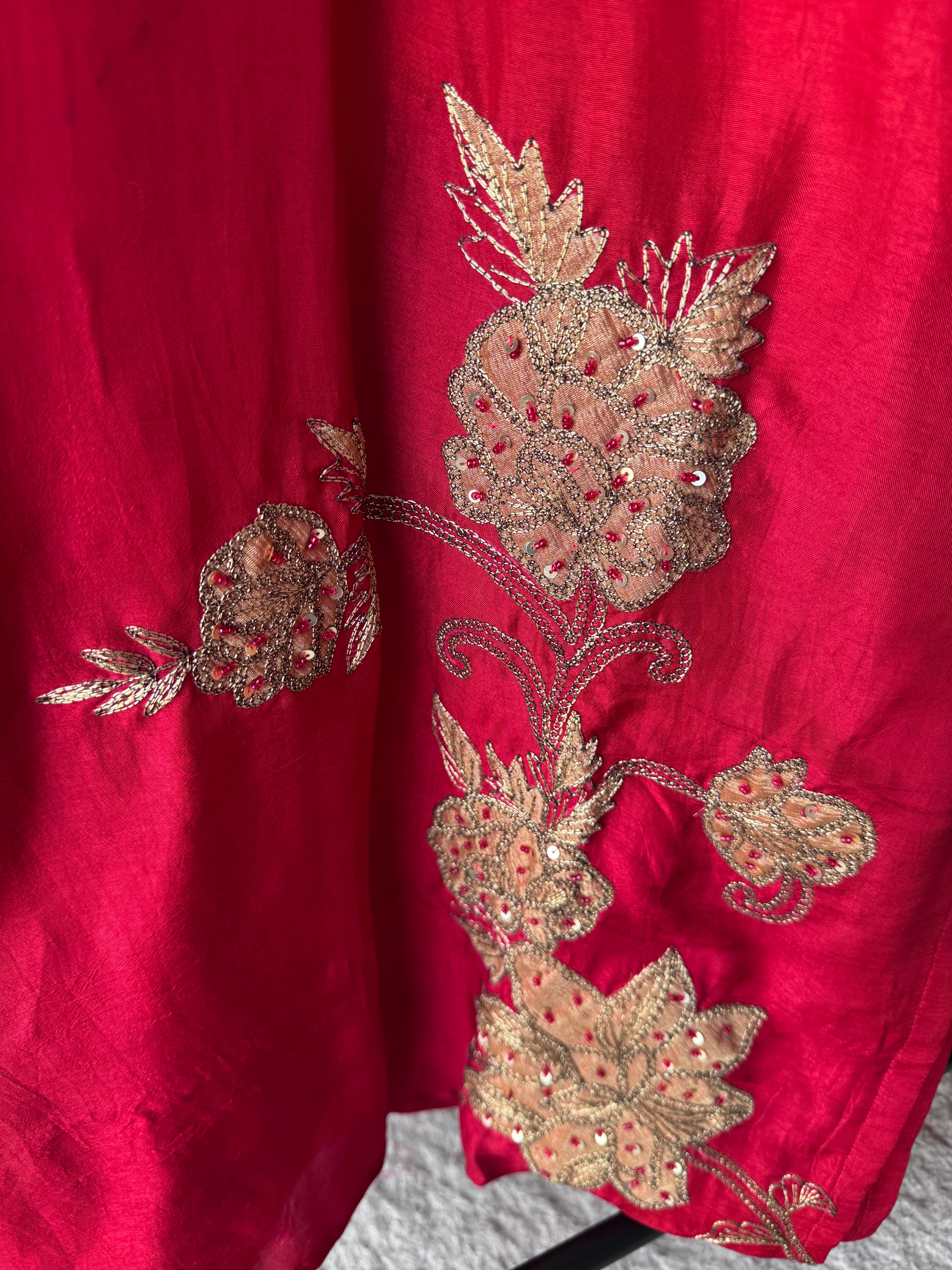 Hetal Handwork Dress- Red