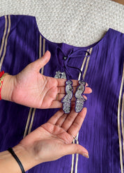 Sona Hand Work Mul Chanderi Dress- Purple (Make to order)