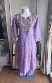 Ruhani Handwork Tissue Anarkali  Dress -Lilac