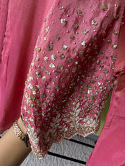 Kalpna Sequin Work Tissue Aline Kurta And Plazzo Set