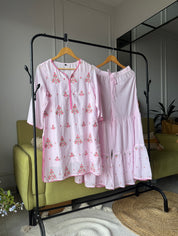 Glossy Embroided Set With Plazzo