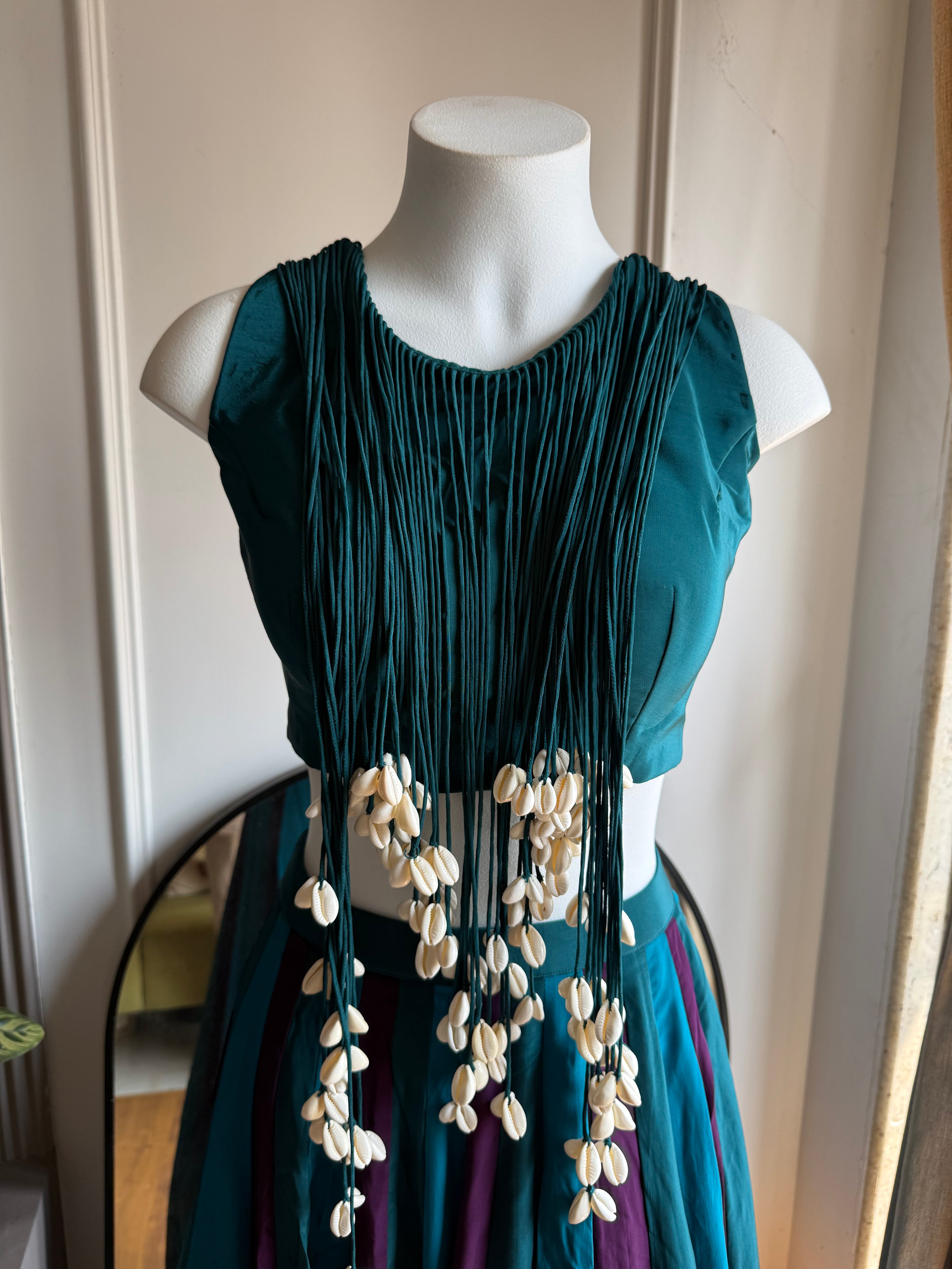 Disha kaudi with Ghaghra Set- Blue