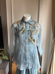 Shashi (Coord set with dhoti)- Sky blue