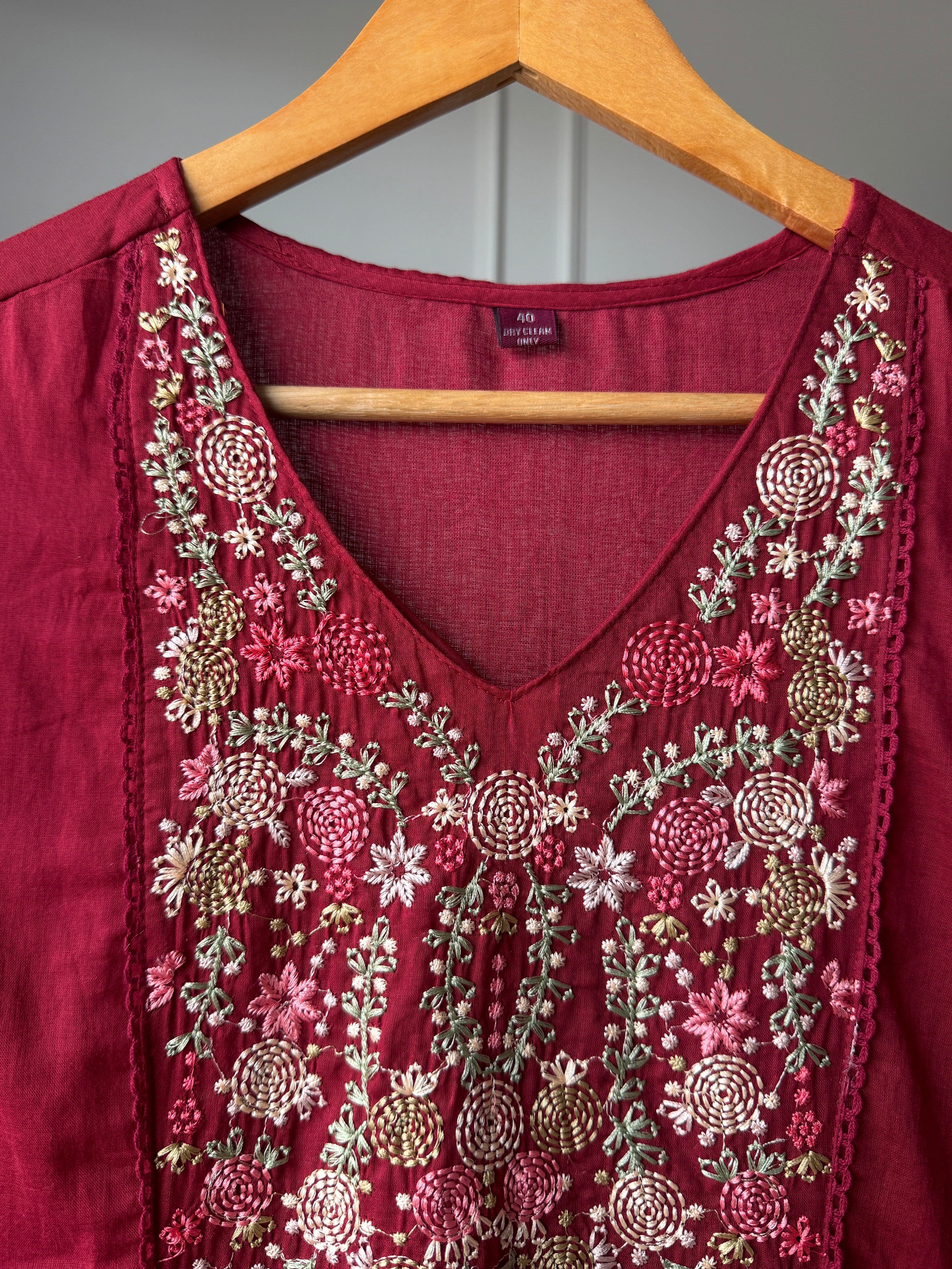 Priya Embroided Maroon Dress