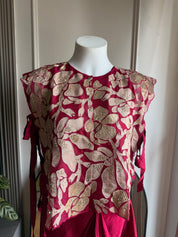 Sonali  (cowl skirt patch work)- Hot Red