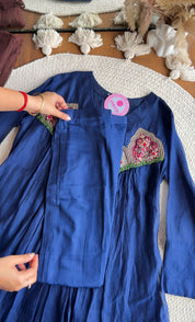 Saloni Hand Work Tassel Mul Chanderi Dress- Blue 💙