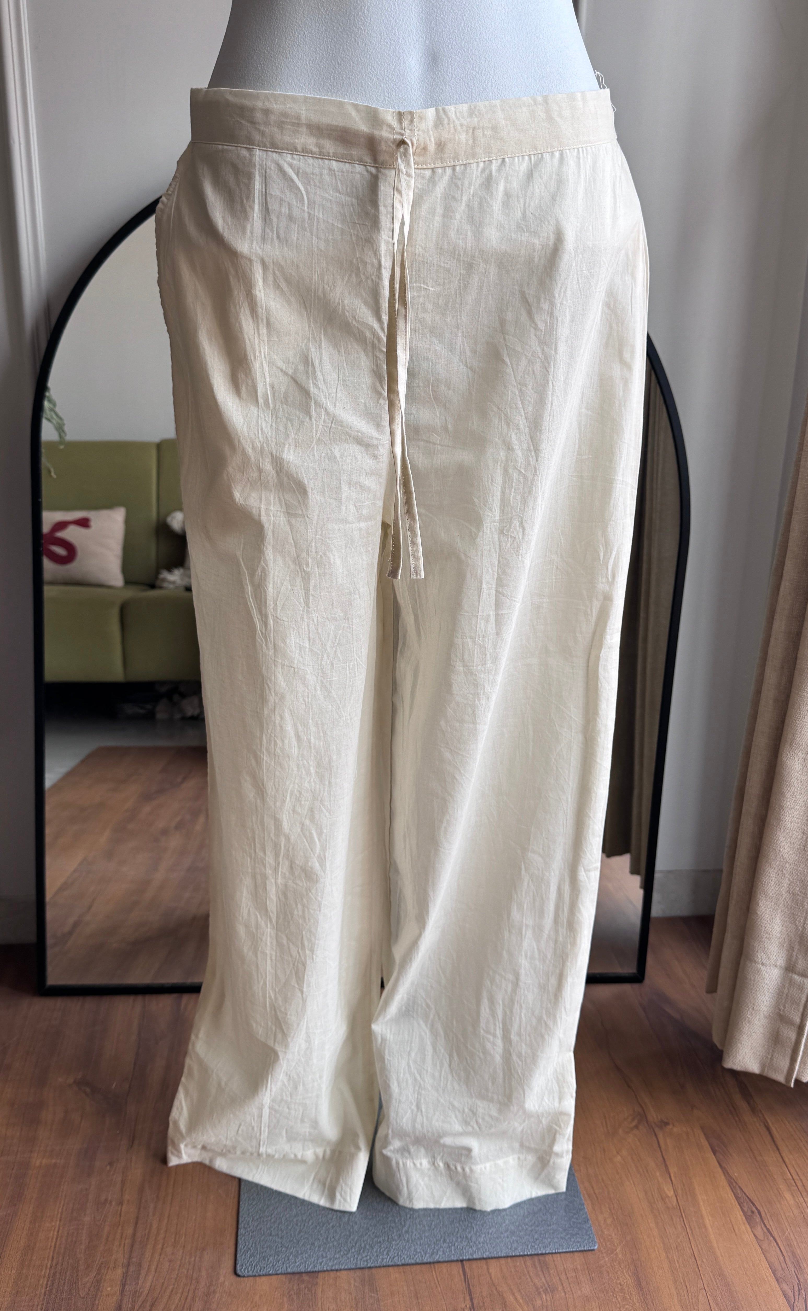 Jeevika embroidered mul cotton dress- White