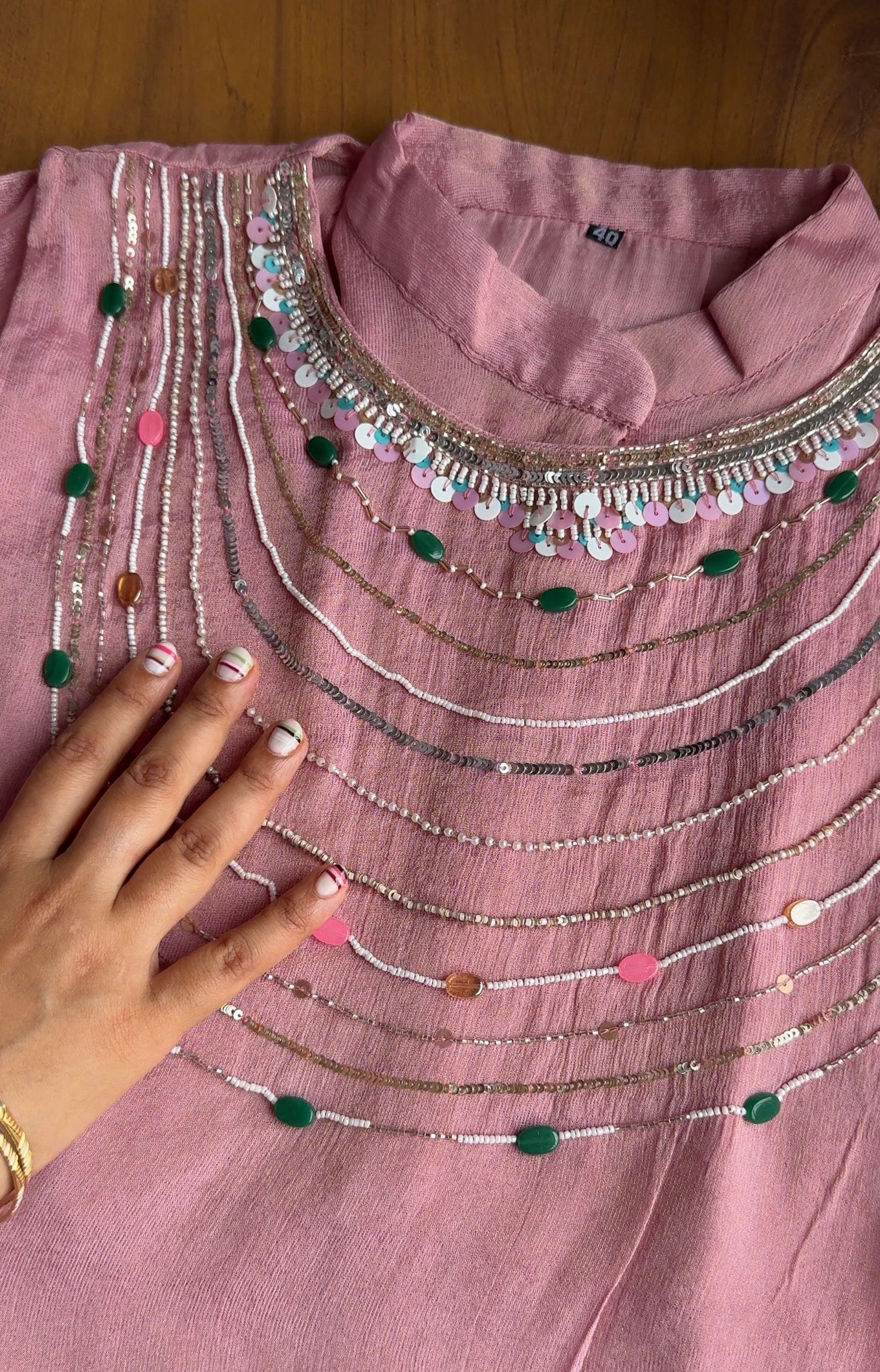 Ishika Three Piece Coords - Baby Pink