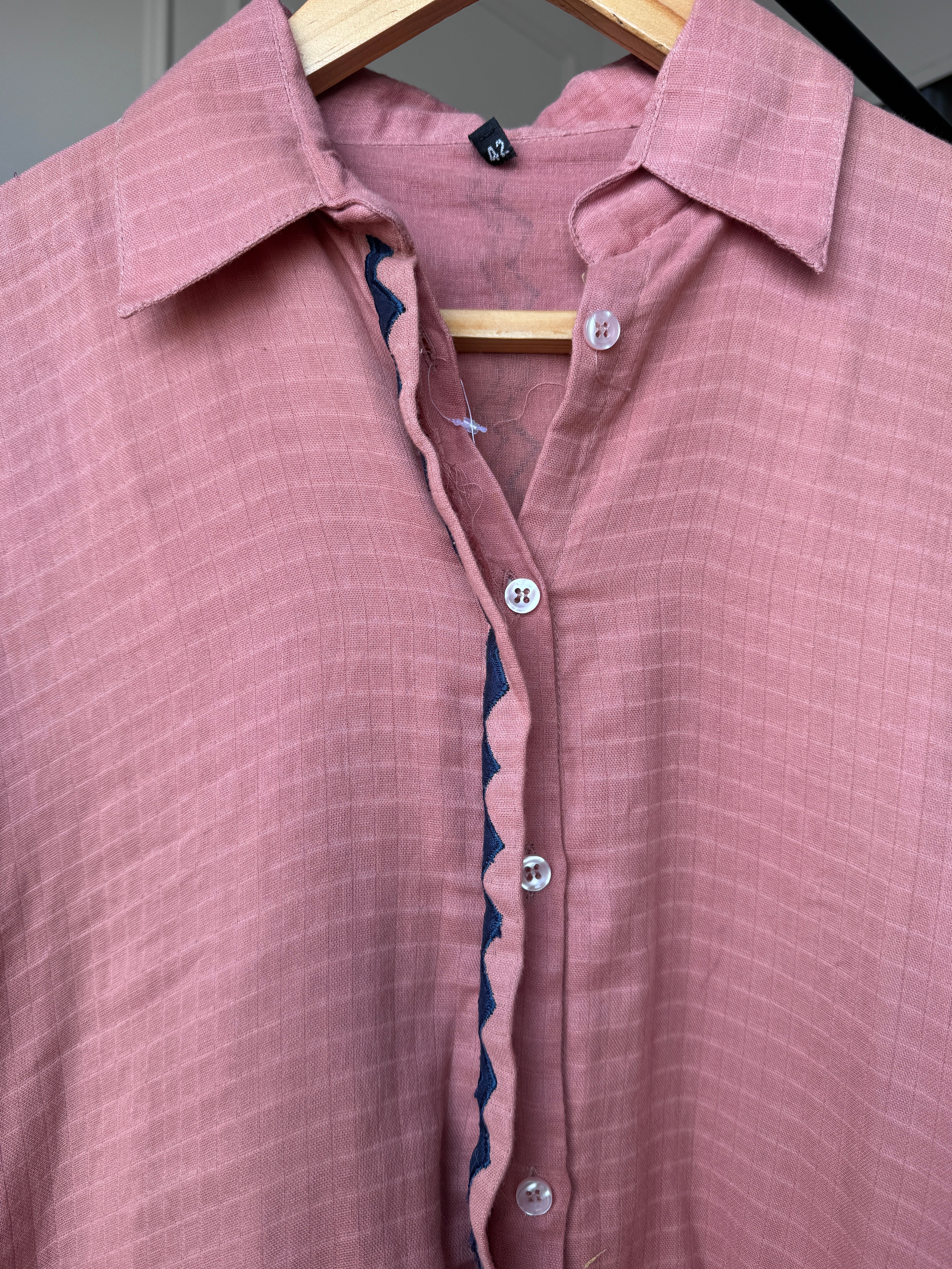 Cotton Embroidery Co-ord Set- Peach