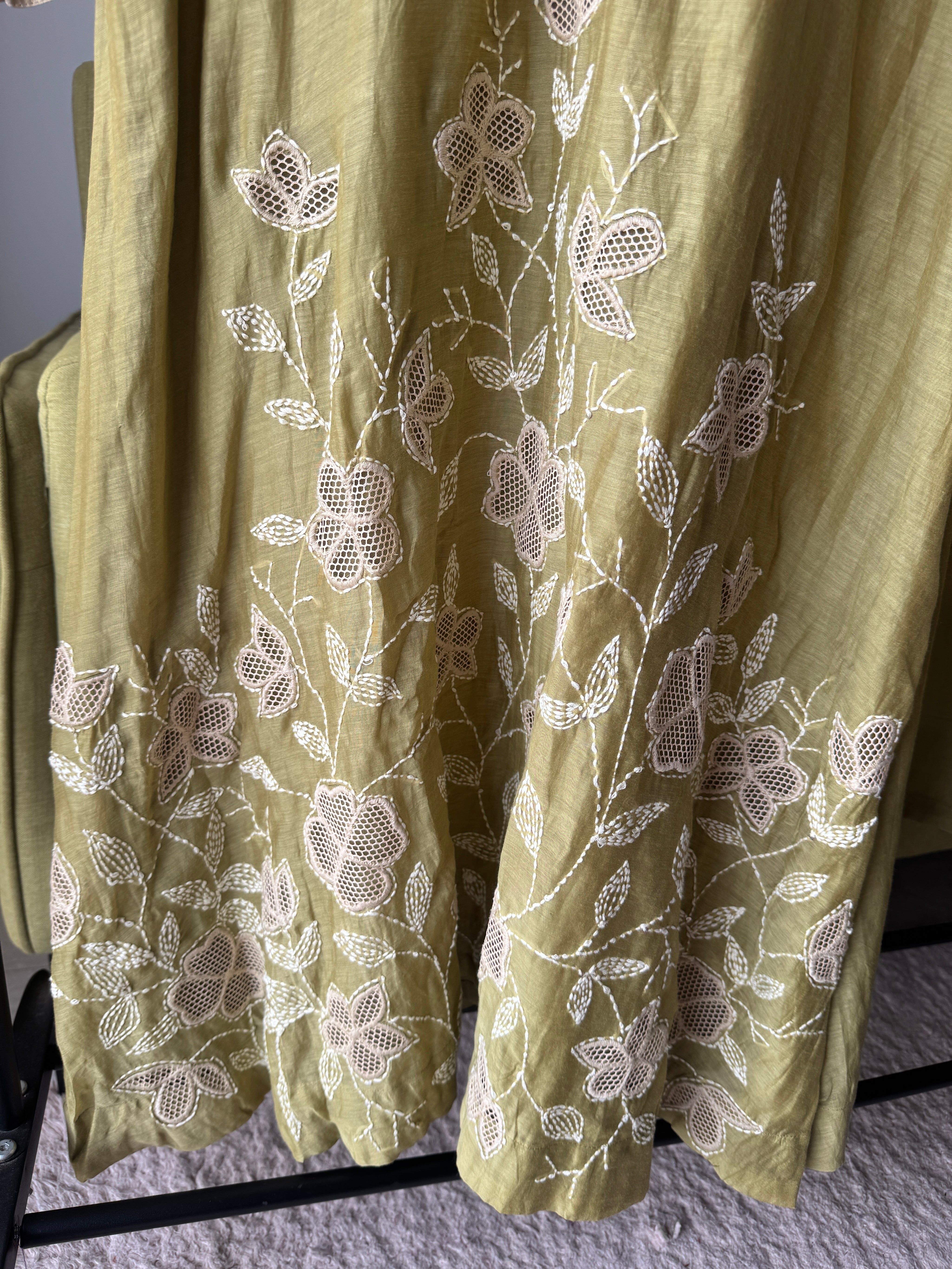 Gourika Embroided Mul Chanderi Dress