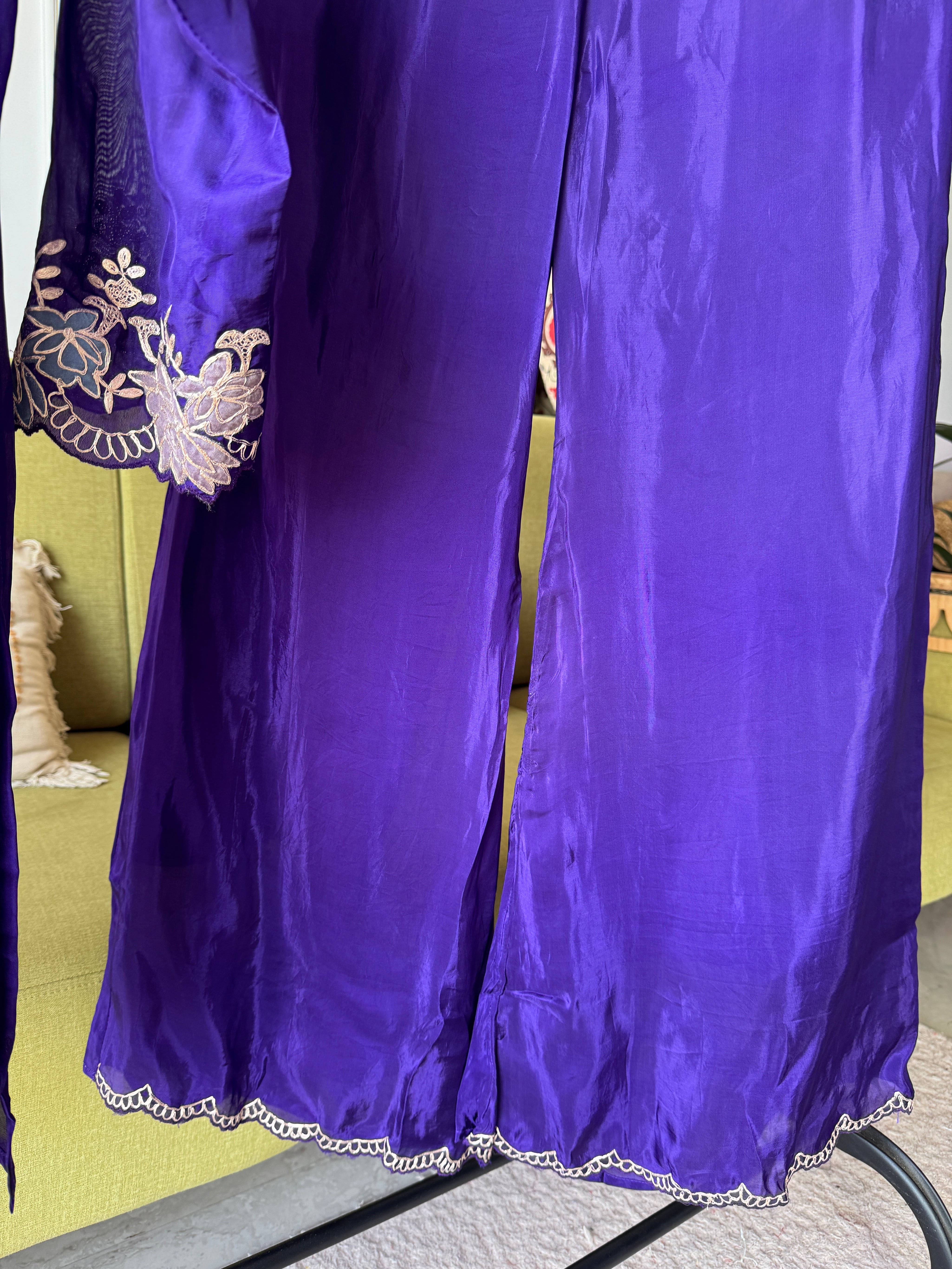 Apurva Silk Scalloped Leather Work Dress