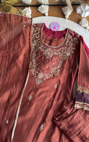 Shama Hand  Zardoshi Aline Dress- Brown