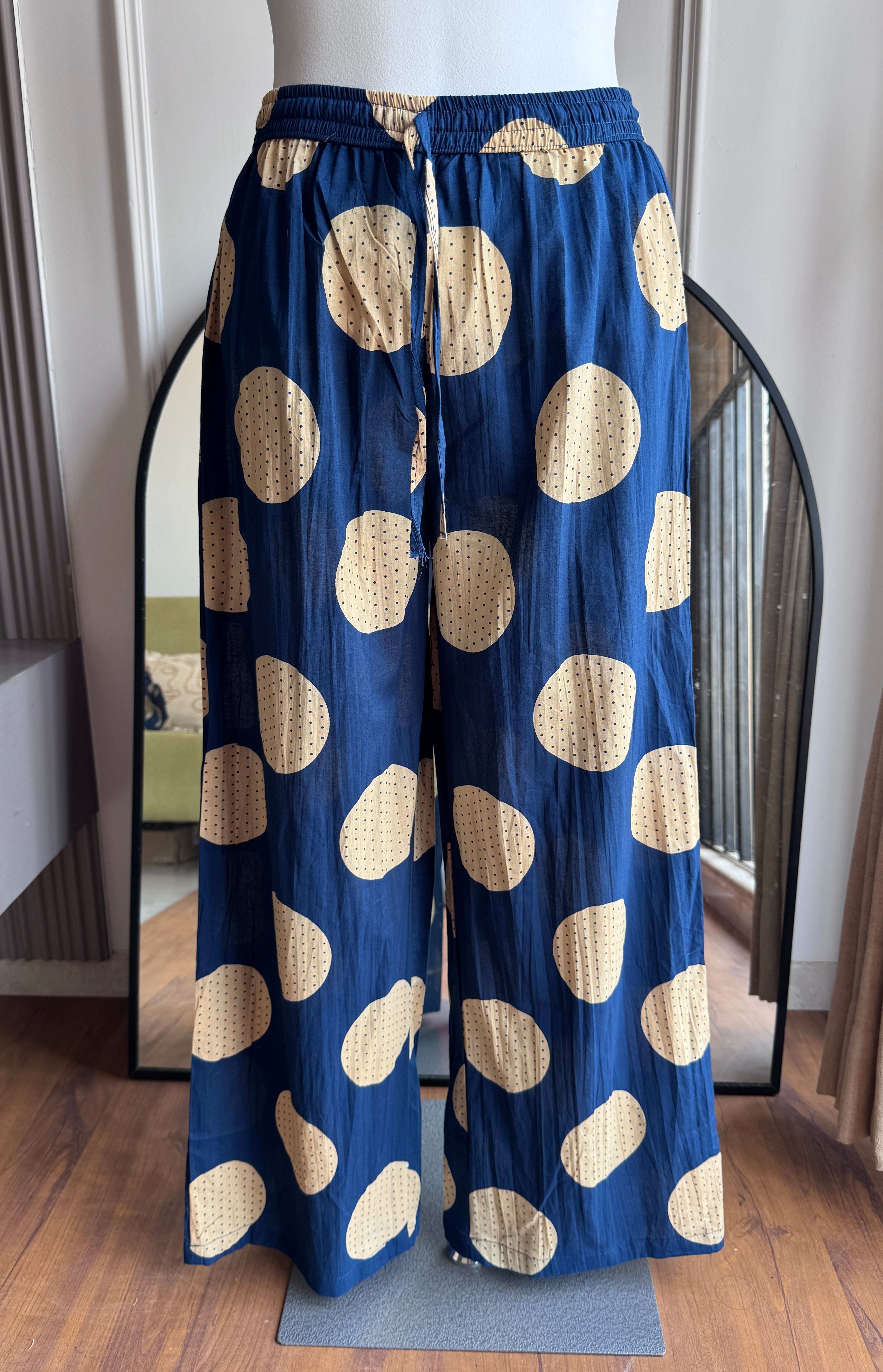 Saloni Polka Dot  Cotton Pocket  Coords- Blue
