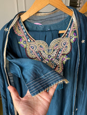 Sujatha Embroided Mul Chanderi Dress