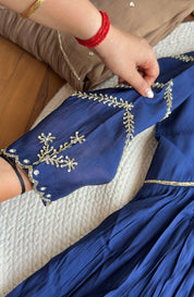 Sunidhi Alia Neck Dress-Midnight Noor