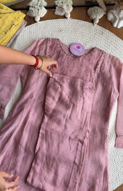 Akshara naksh neckline dress- Baby Pink