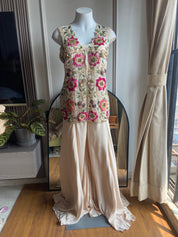 Payal Handwork Handwork Jecket With Padded Top And Super Flare Plazzo