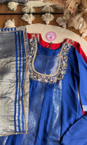 Shreya Hand Work Anarkali Dress- Blue