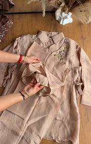 Vani Silk Coord Set- Peach