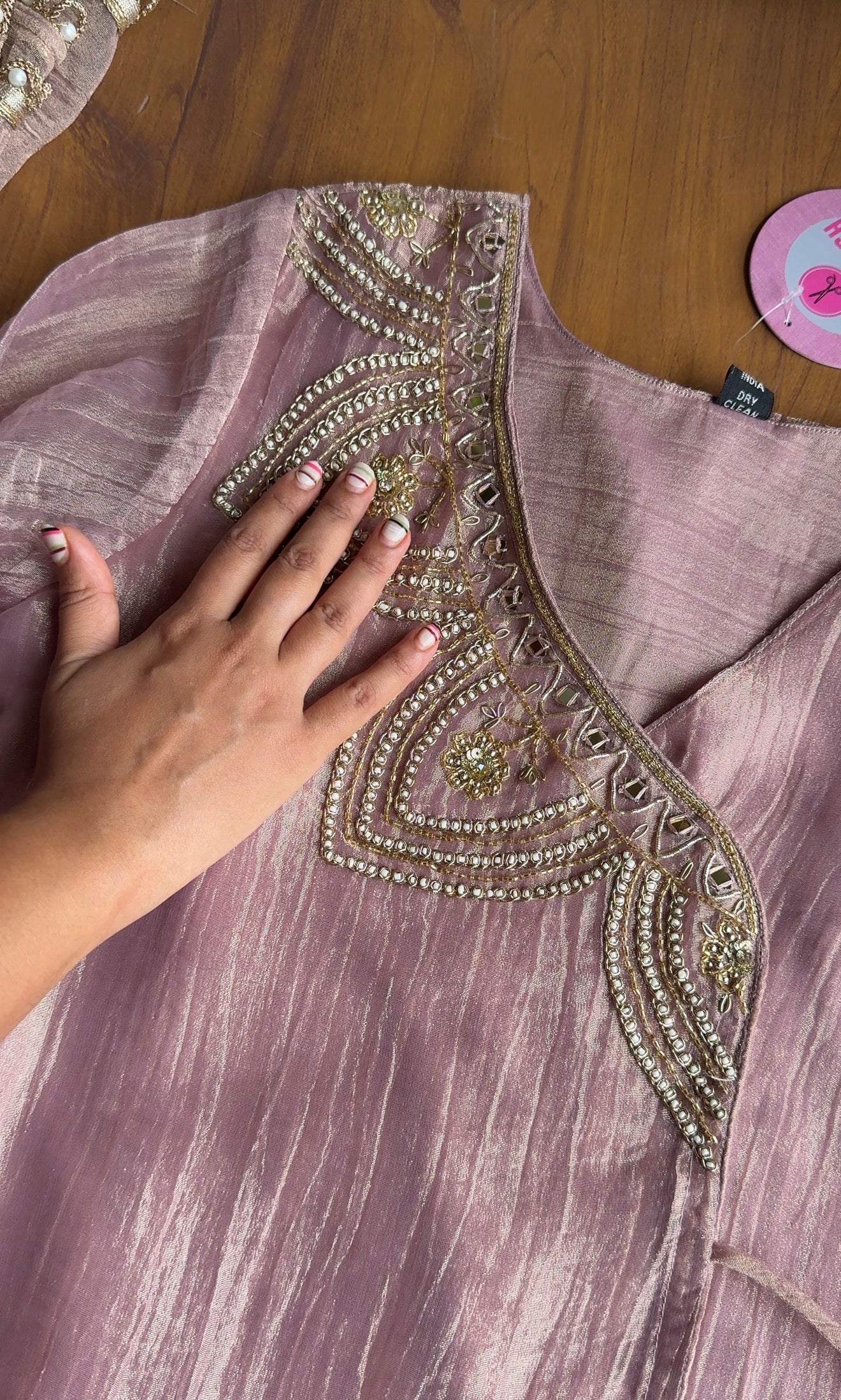 Prachi Short Kurta Angrakha Dress-Pink