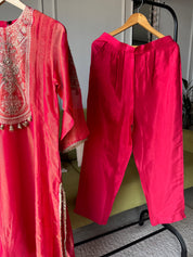 Lisha Tissue Aline Dress- Rust