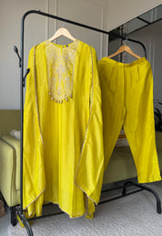 Lisha Tissue Aline Dress- Lemon Yellow