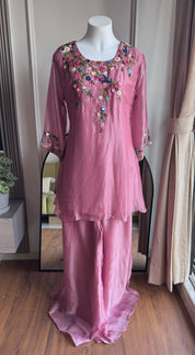 Devika Embroided Dress- Pink (Make to Order)