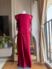 Sonali  (cowl skirt patch work)- Hot Red
