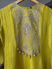 Lisha Tissue Aline Dress- Lemon Yellow