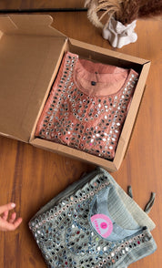 Jasmine Mirror Work Short Kurta Dress-