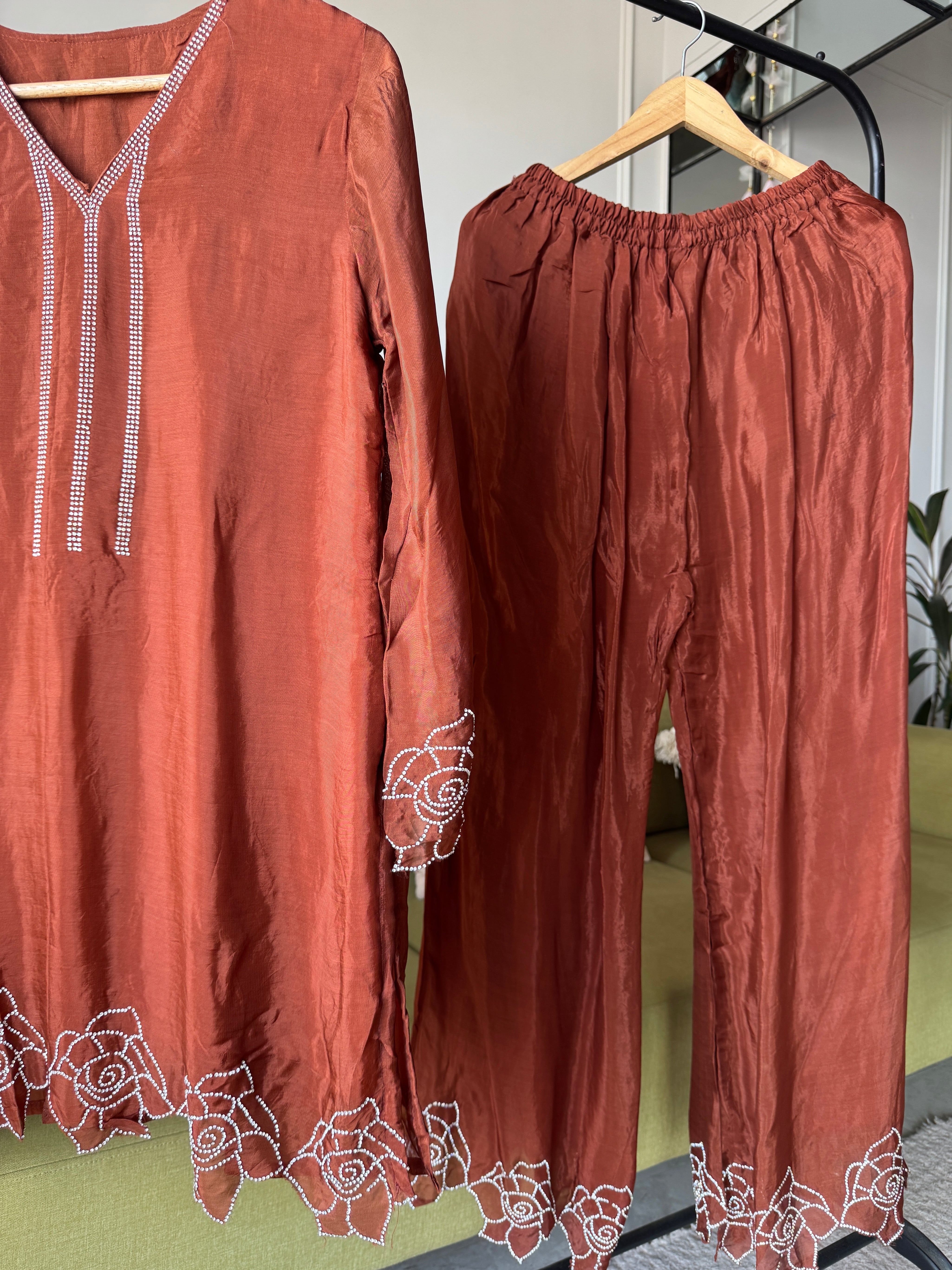 Vrinda Sequence Handwork Dress