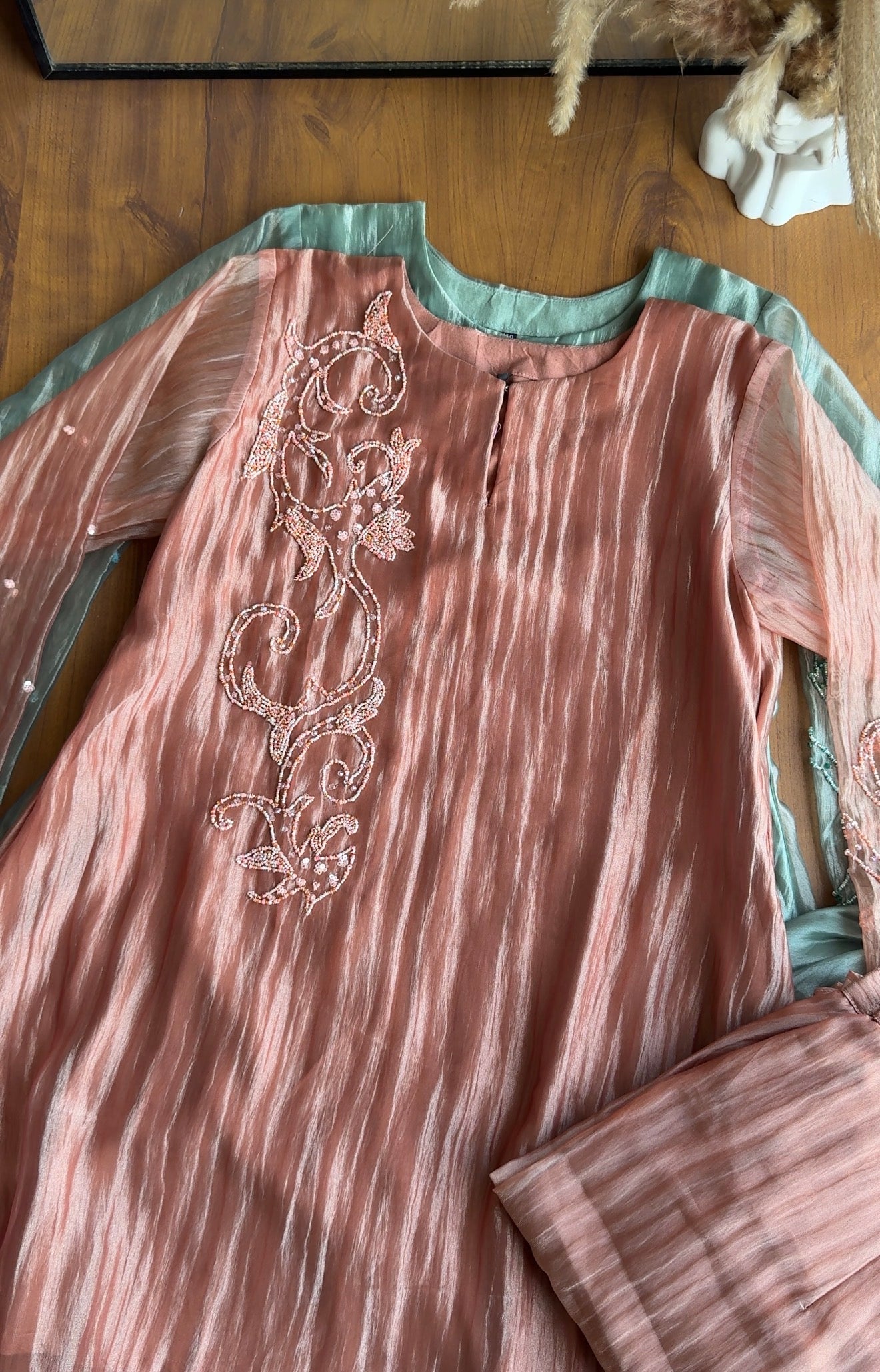 Nisha Handwork Coords- Mint Green