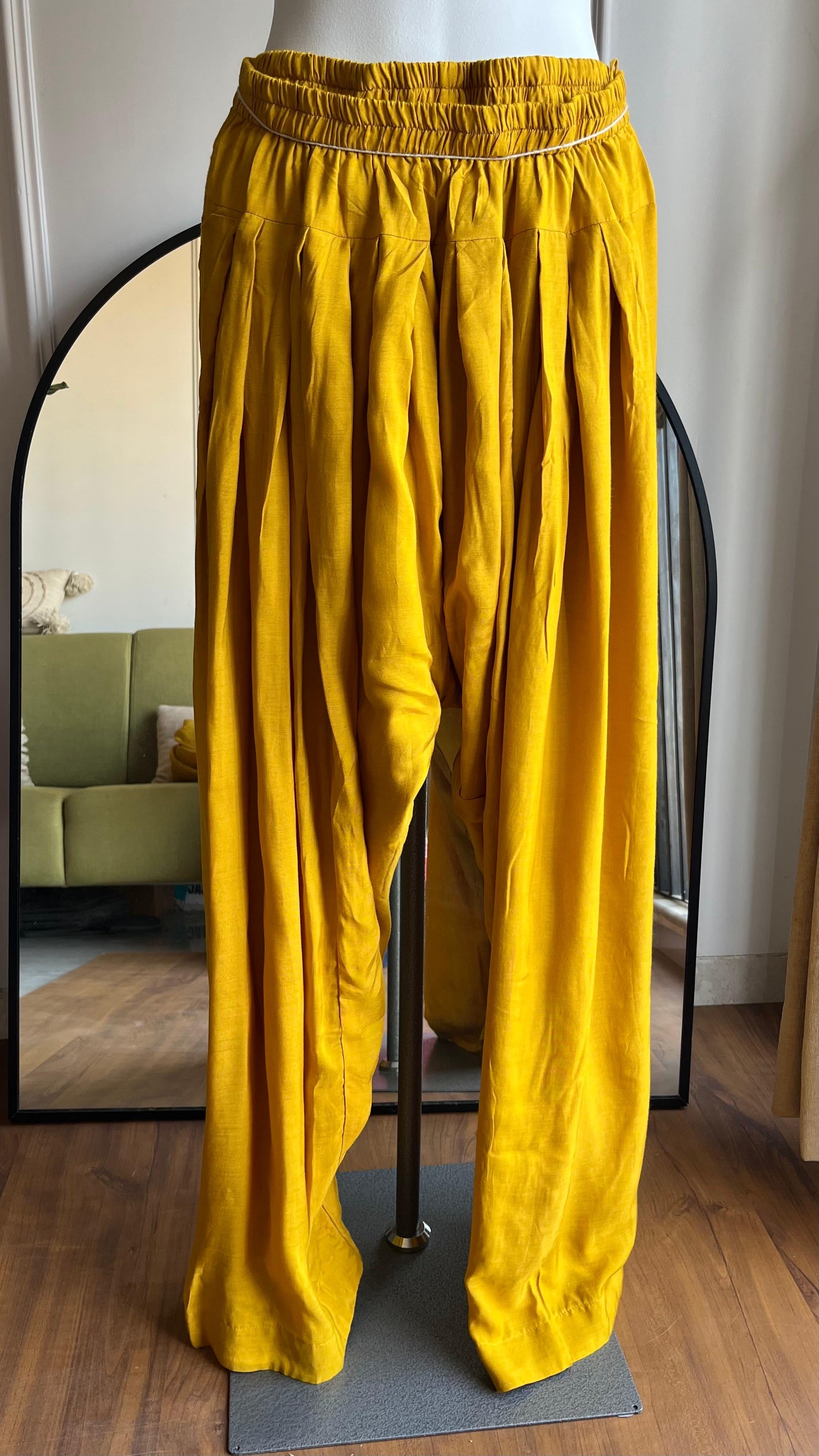 Nayra Handwork With Farshi Pant  Dress- Yellow