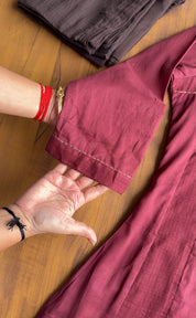 Mul cotton Dress- Maroon