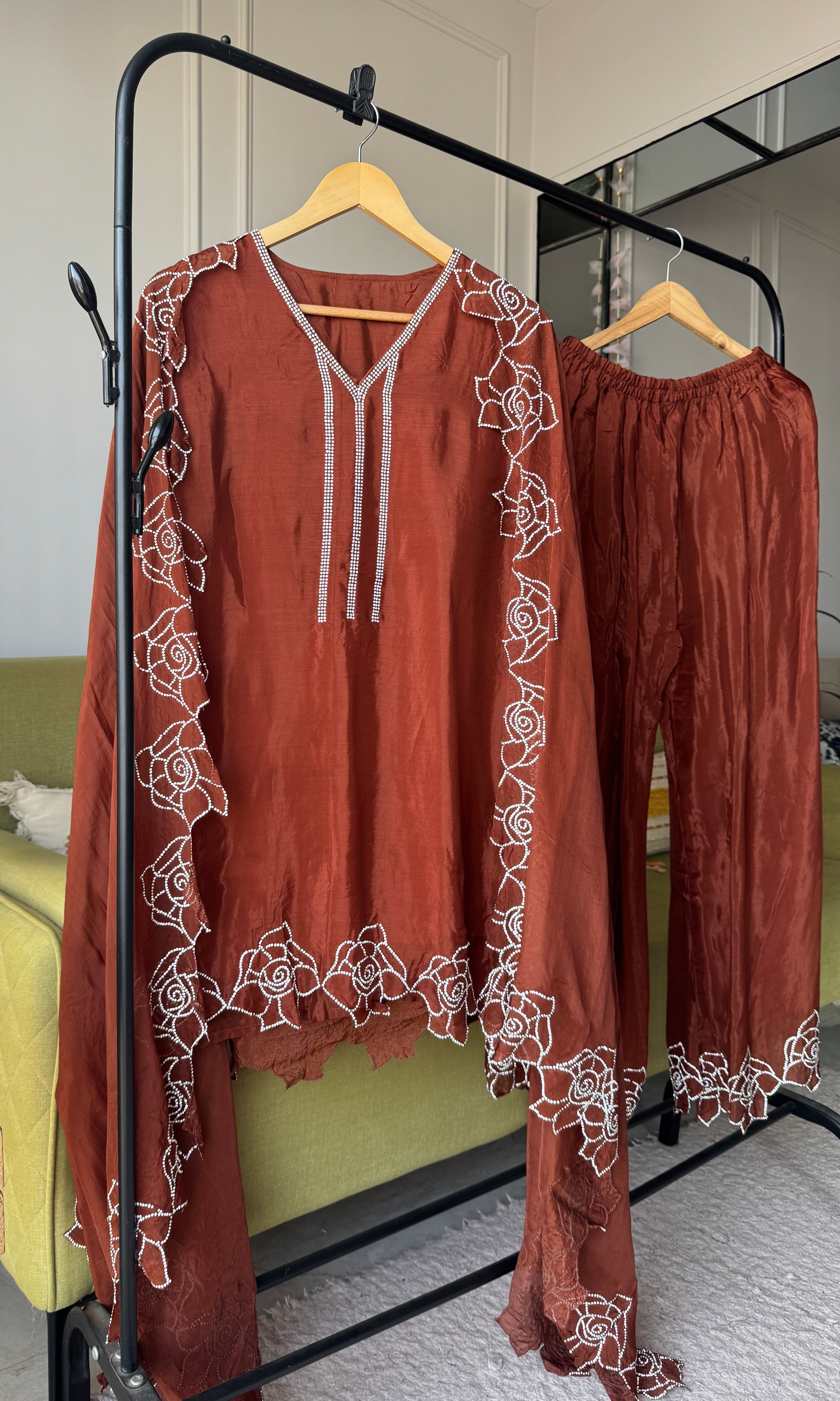 Vrinda Sequence Handwork Dress