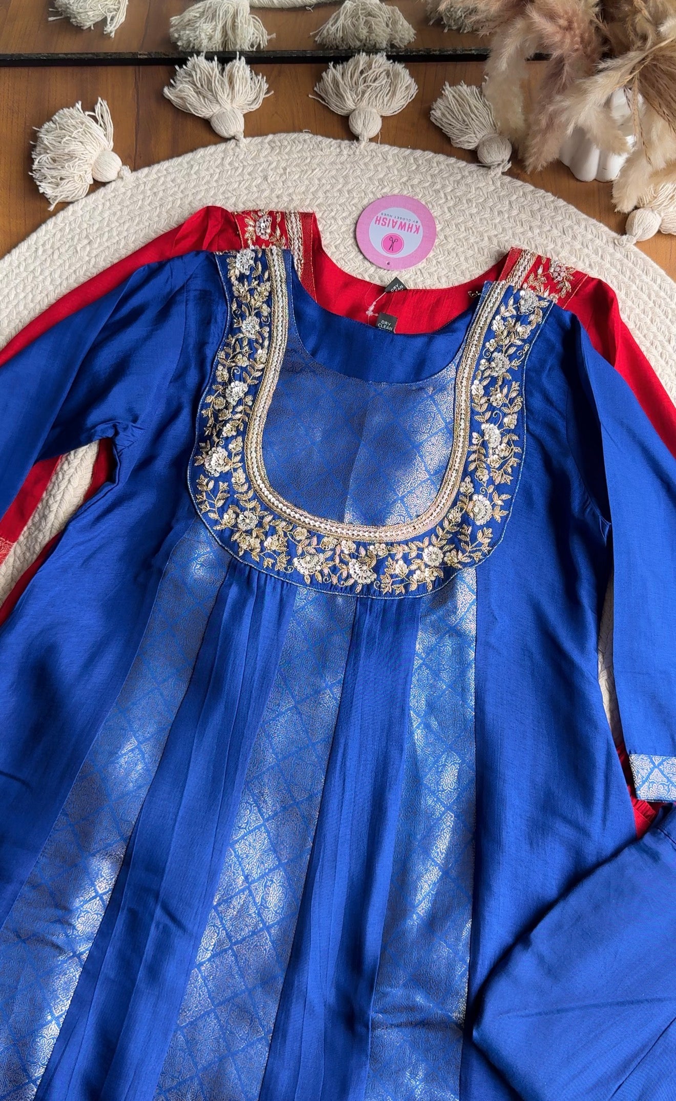 Shreya Hand Work Anarkali Dress- Blue