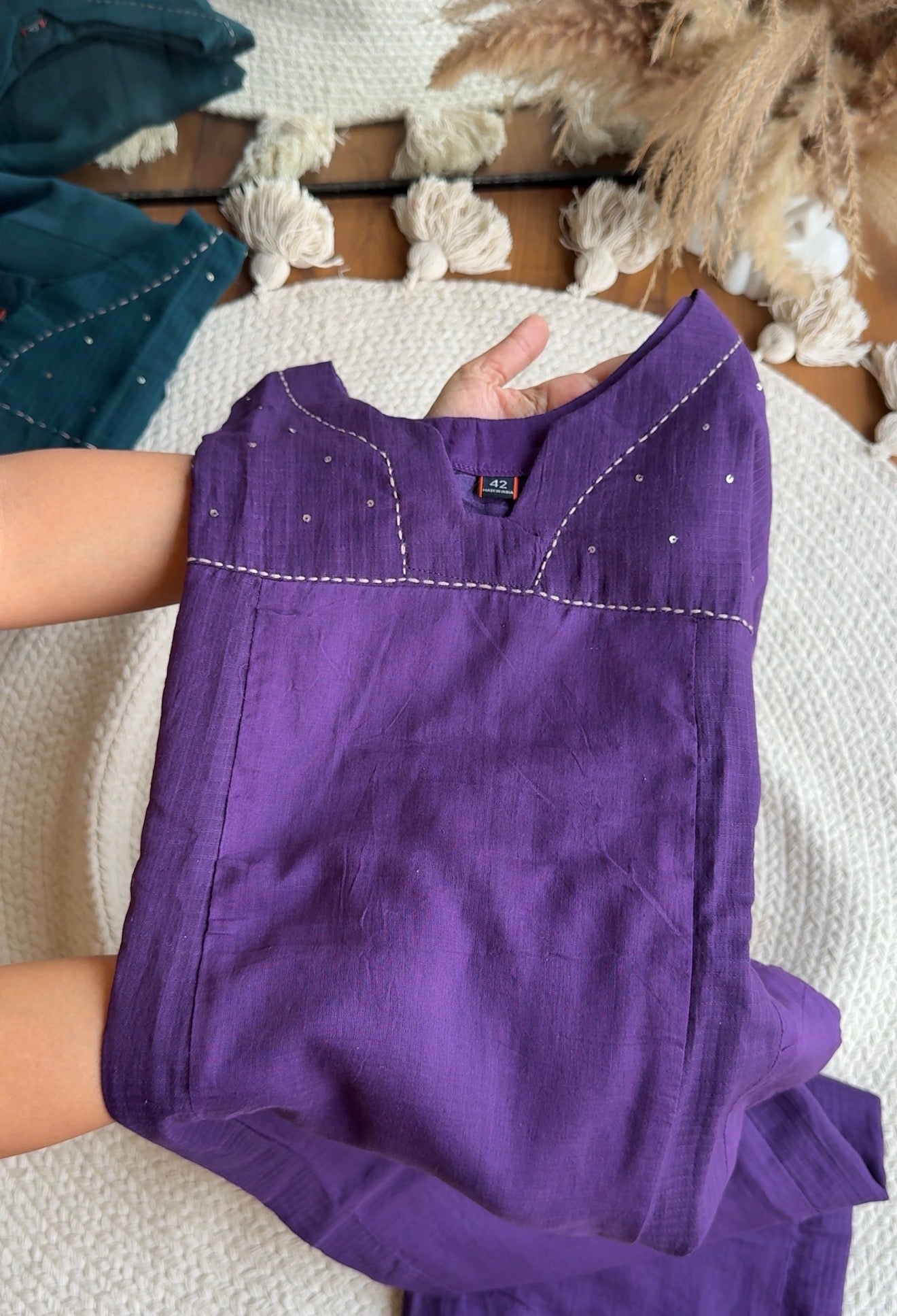 Riya Cotton With Kota Doriya Dupatta - Purple