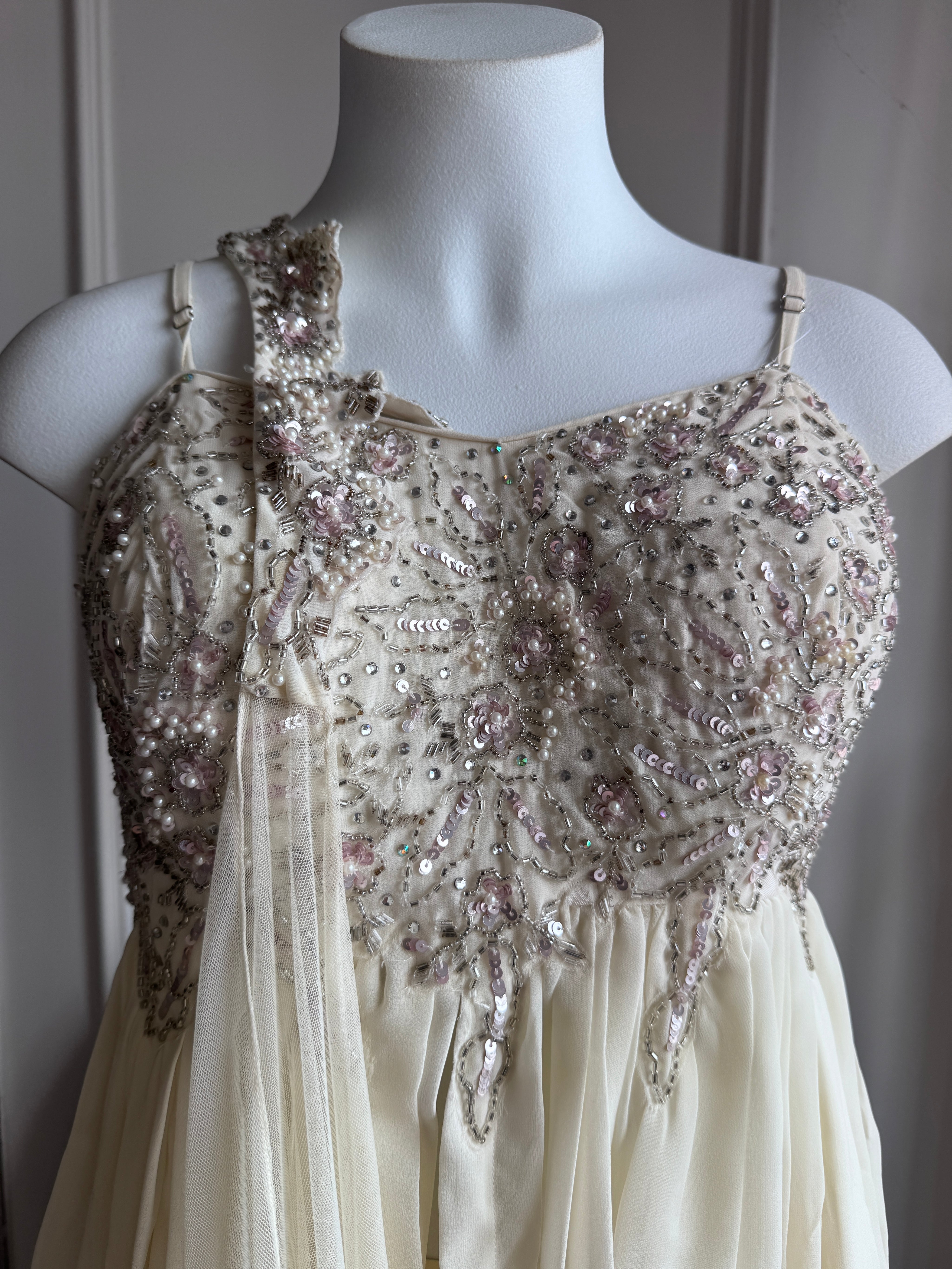 Jenna Handwork Sharara Dress- White