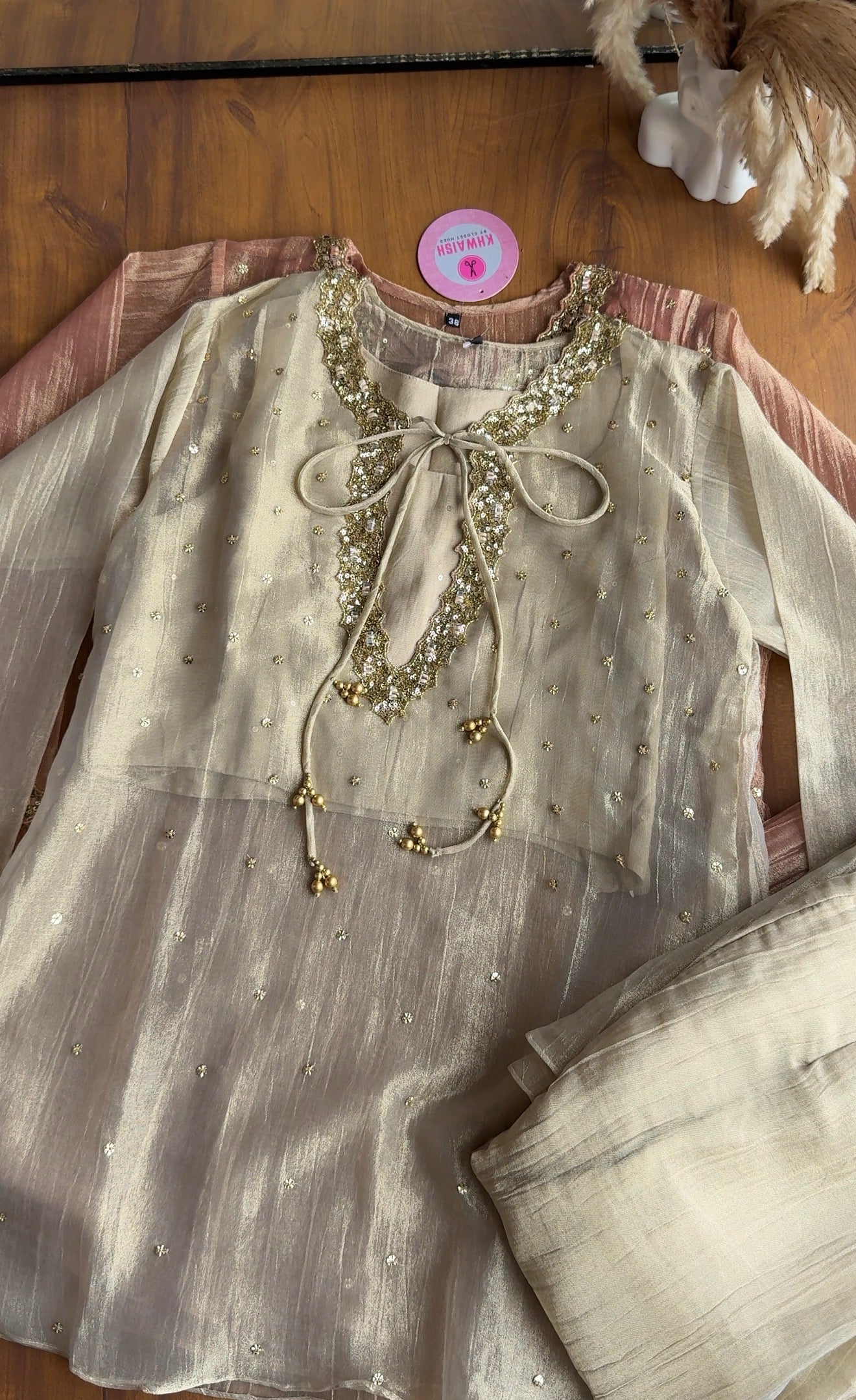 Kashi three piece hand work Coords - Champagne
