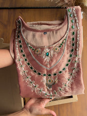 Anushka Jewal Neck Coord Set -Pink