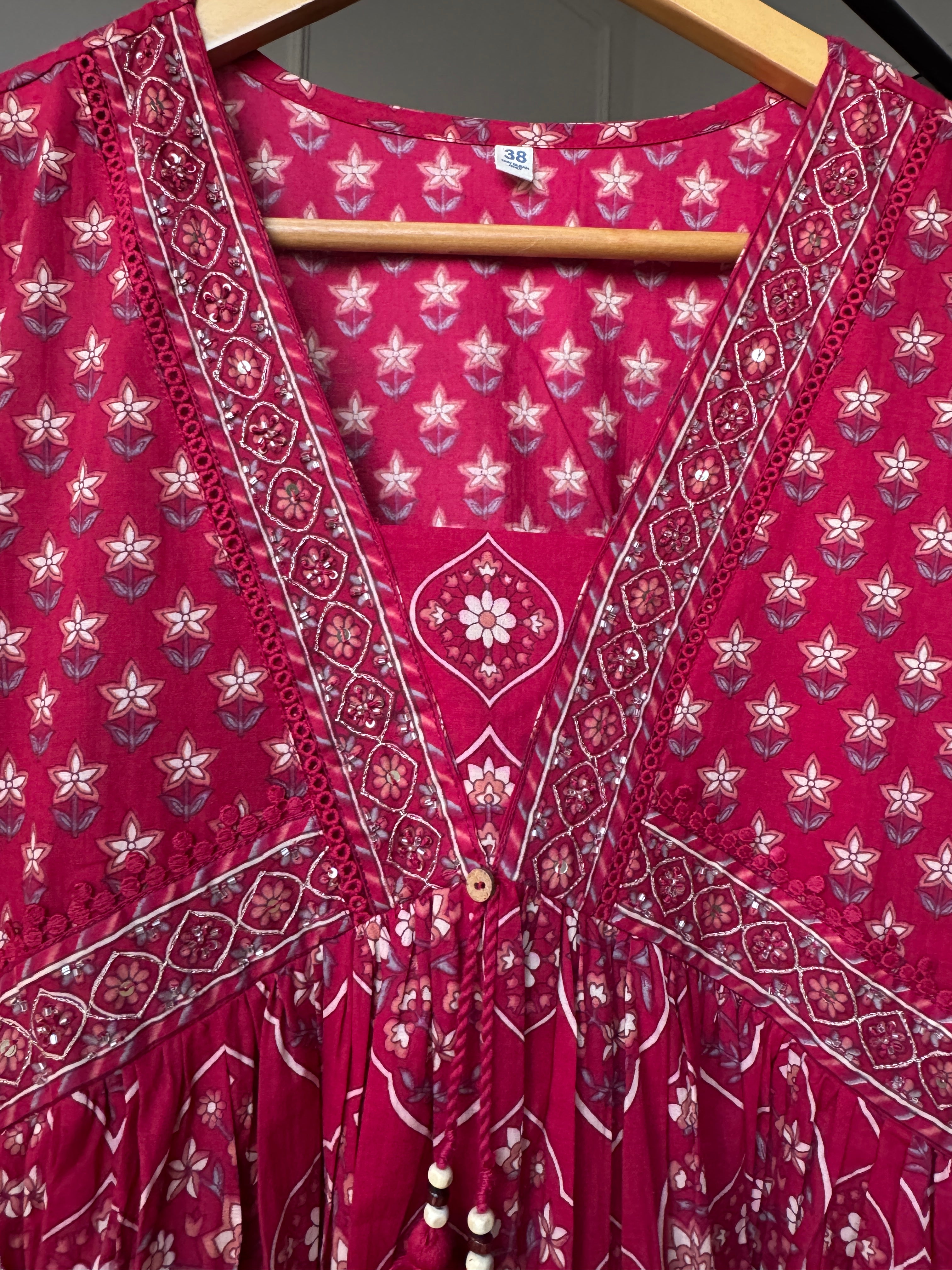 Niyati Cotton Anarkali Dress-Pink