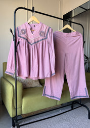 Neha Embroided Khadi Cotton Coord Set