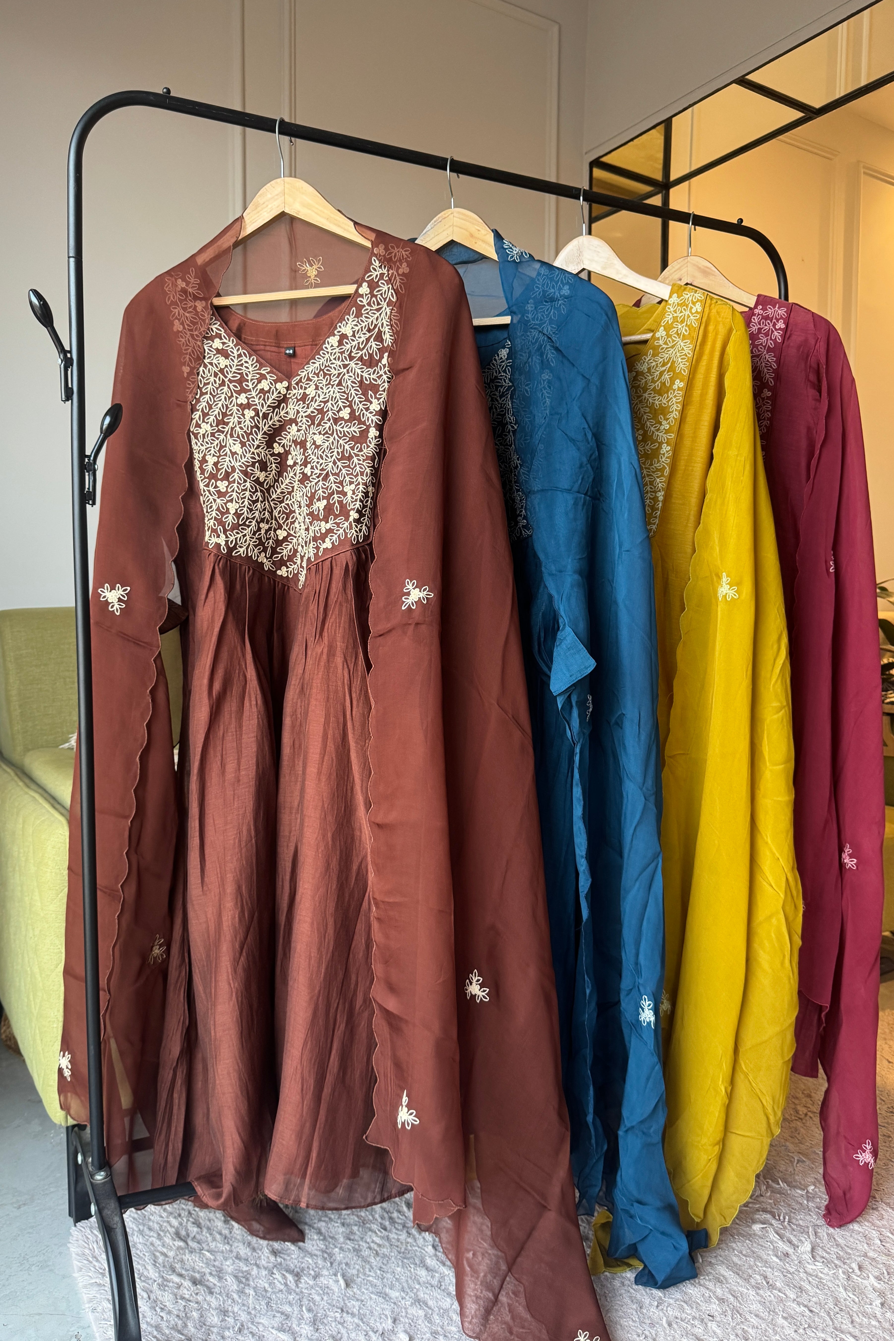 Pure Mul Chanderi Embroided Set