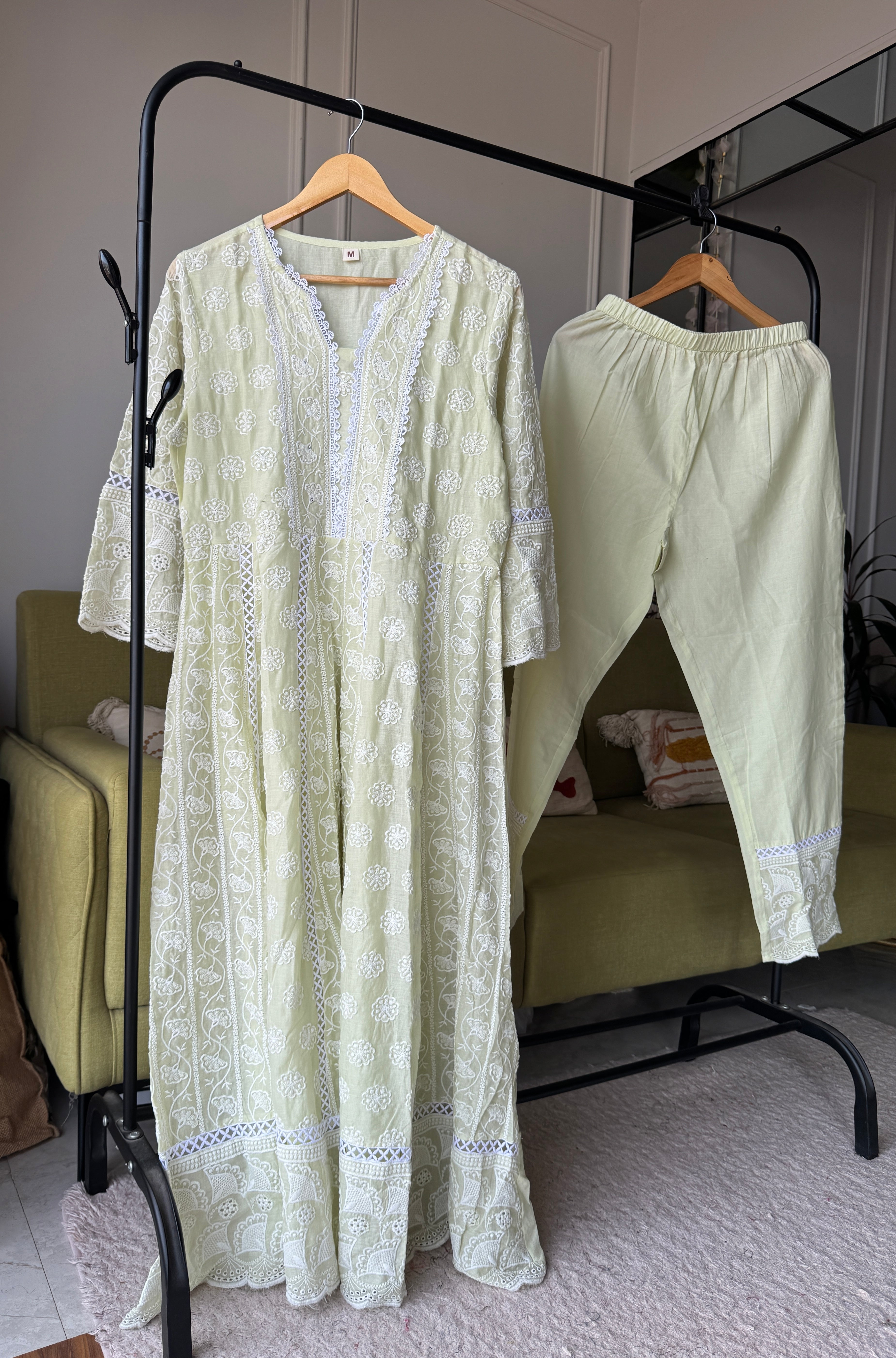 Payal Lakhnawi Anarkali Dress- Mint Green